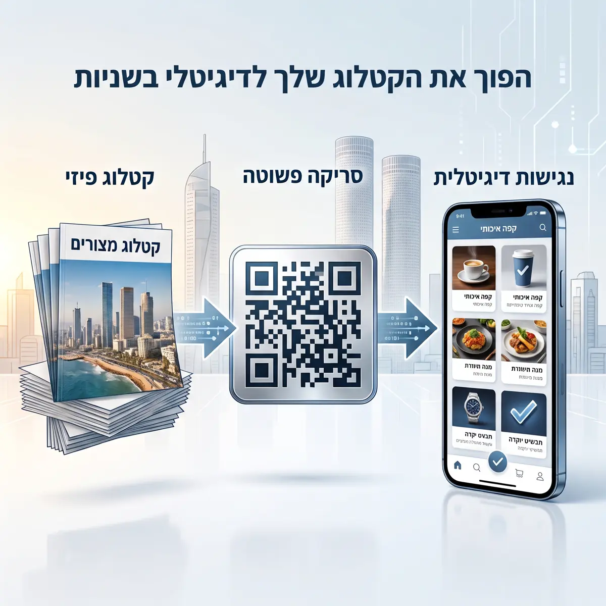 כרטיס וקטלוג דיגיטלי תהליך
